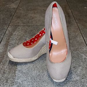 Merona Marguerite Style Beige Wedge Rope Heel Closed Toe Heels